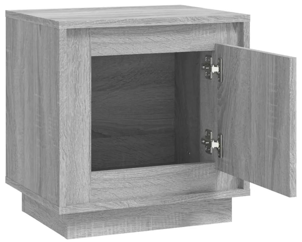 Mesa cabeceira 44x35x45 cm derivados de madeira cinza sonoma