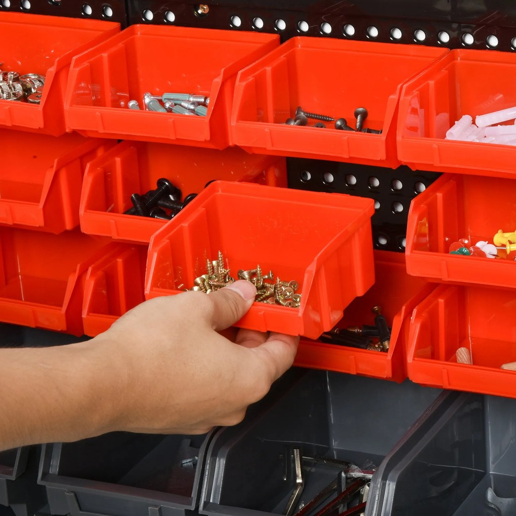 DURHAND Organizador de parafusos e ferragens para parede Caixas 2 Tamanhos 37,5x18x95,5