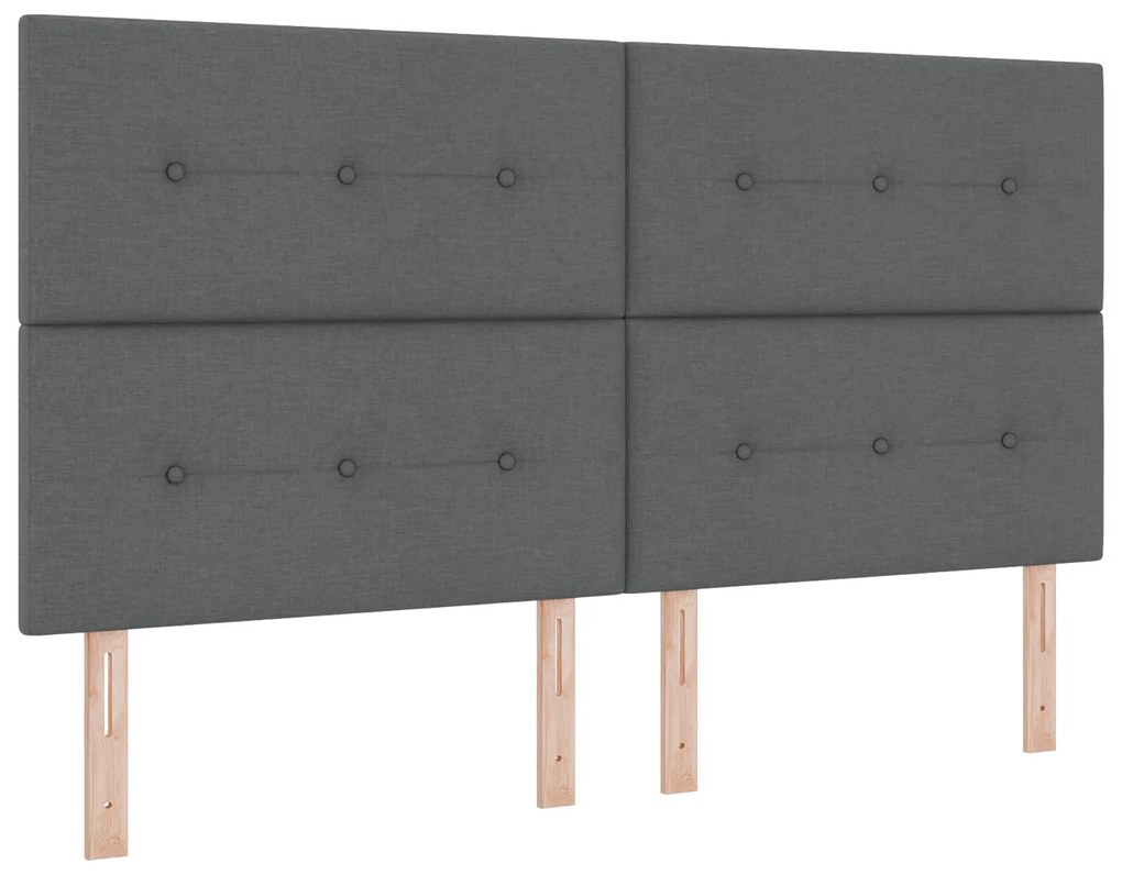 Cabeceira vidaXL Botões Estofada Cinza Escuro 180 cm Tecido