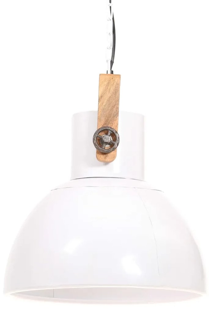 Candeeiro suspenso industrial redondo 25 W 40 cm E27 branco