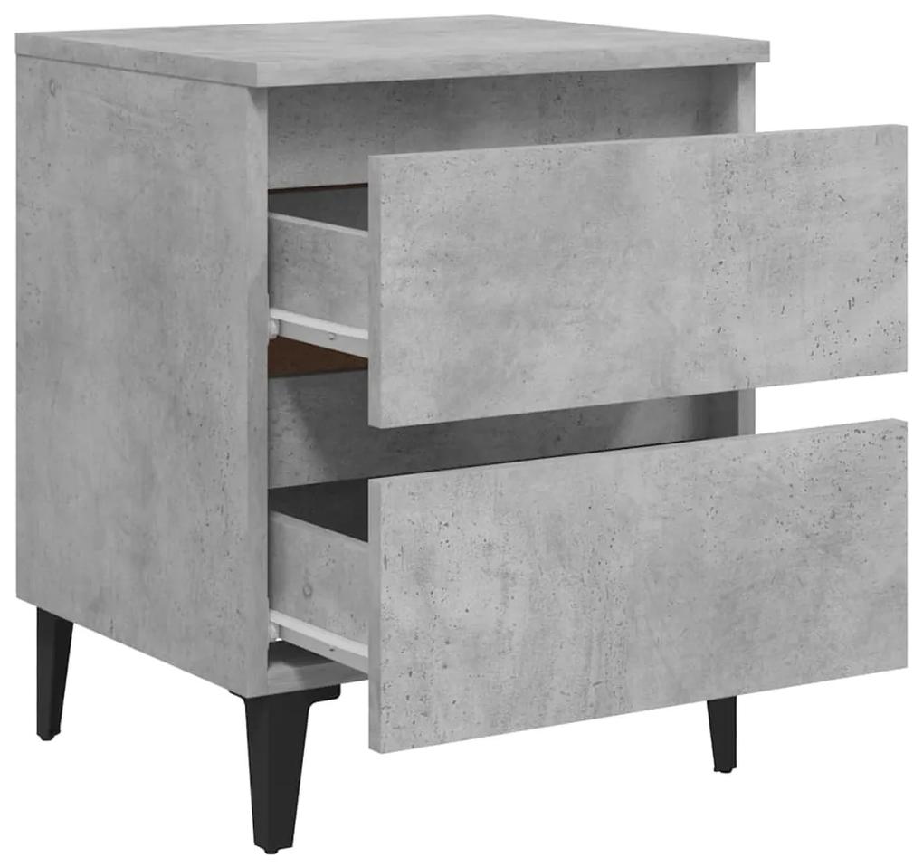 Mesa de cabeceira 40x35x50 cm contraplacado cinzento cimento