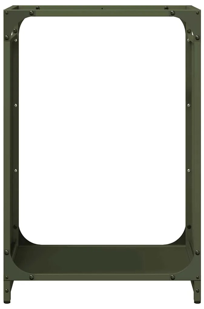 Suporte para lenha aço laminado a frio verde azeitona