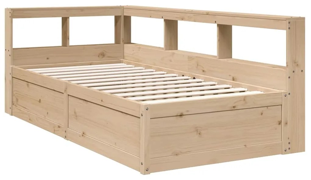 Cama com estante sem colchão 75x190 cm pinho maciço