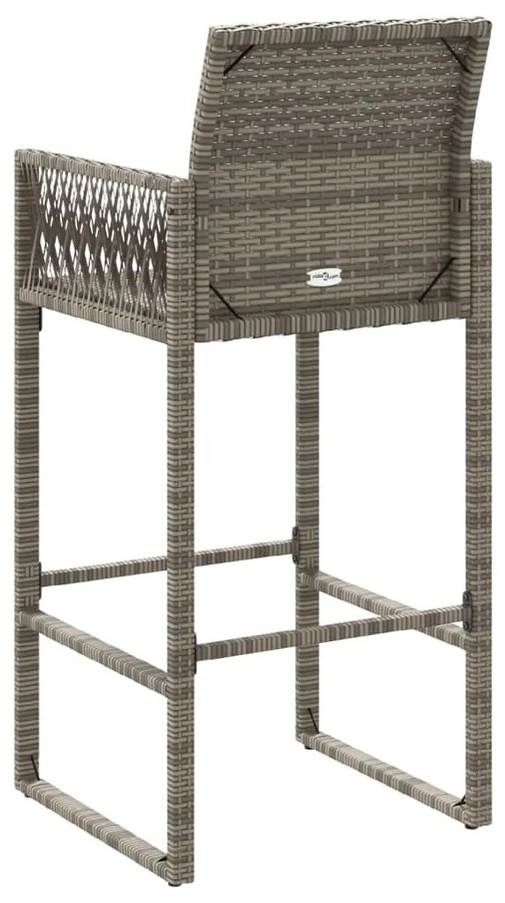 Bancos de bar para jardim 2 pcs vime PE cinzento