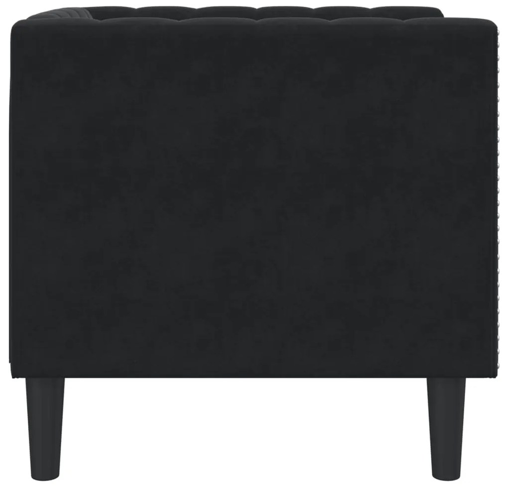 Sofá chesterfield veludo preto