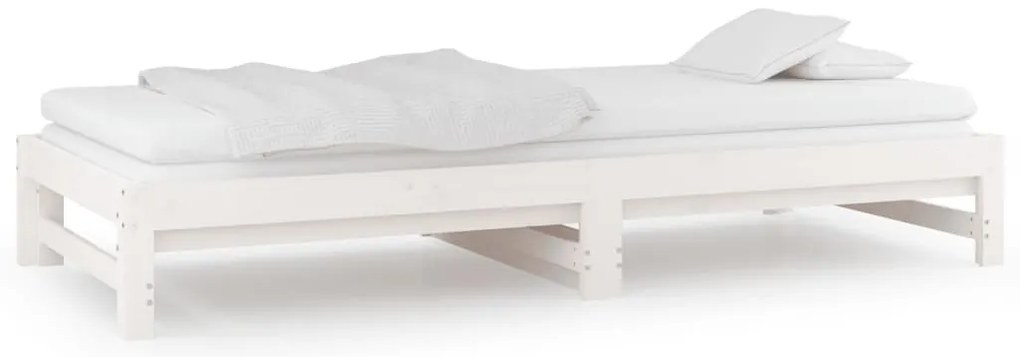 Estrutura sofá-cama de puxar 2x(90x190) cm pinho maciço branco