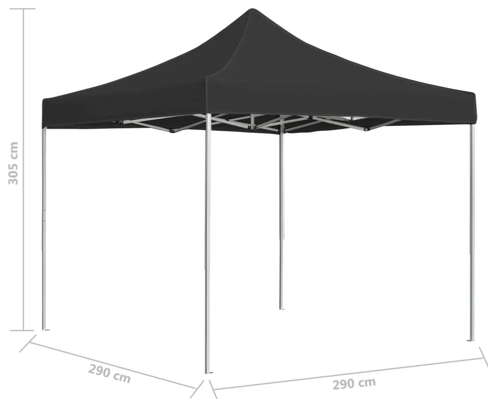 Tenda dobrável profissional para festas alumínio 3x3m antracite
