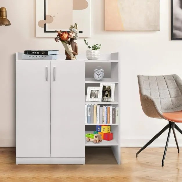 Sapateira 83 x 31,5 x 91 cm para guardar sapatos com prateleiras ajustáveis em 3 posições Branco