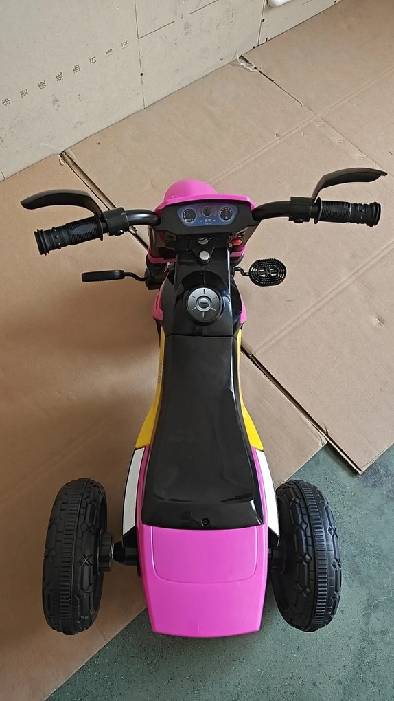 HOMCOM Triciclo Infantil Moto Cross Efeitos Musicais e Luminosos Baú de Armazenamento Rosa | Aosom Portugal