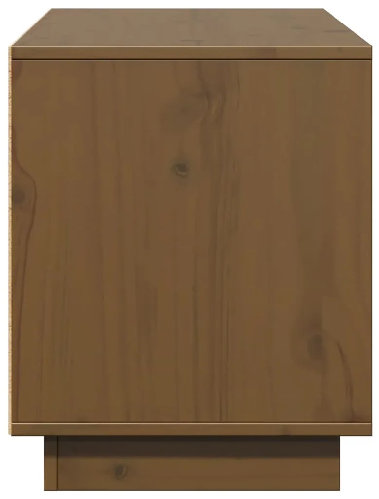 Móvel de TV 110,5x35x44 cm madeira de pinho maciça castanho mel