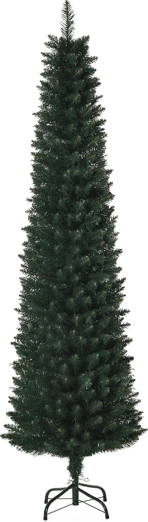 HOMCOM Árvore de Natal Artificial Altura 180cm com 380 Ramos de Folhas de PVC Ignífugos Base Dobrável Ø56x180cm Verde | Aosom Portugal
