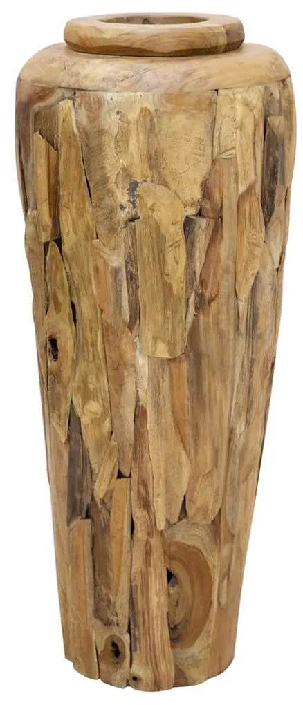 vidaXL Jarra decorativa 40x100 cm madeira de teca maciça