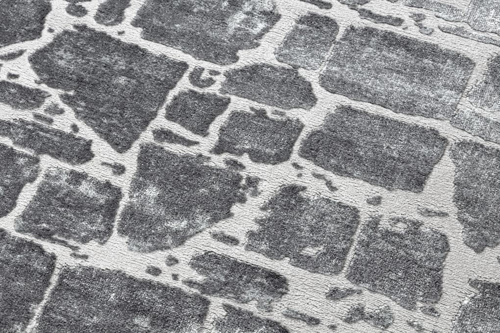 Tapete MEFE moderno  6184 Pavimentação tijolo - Structural dois níveis de lã cinza escuro