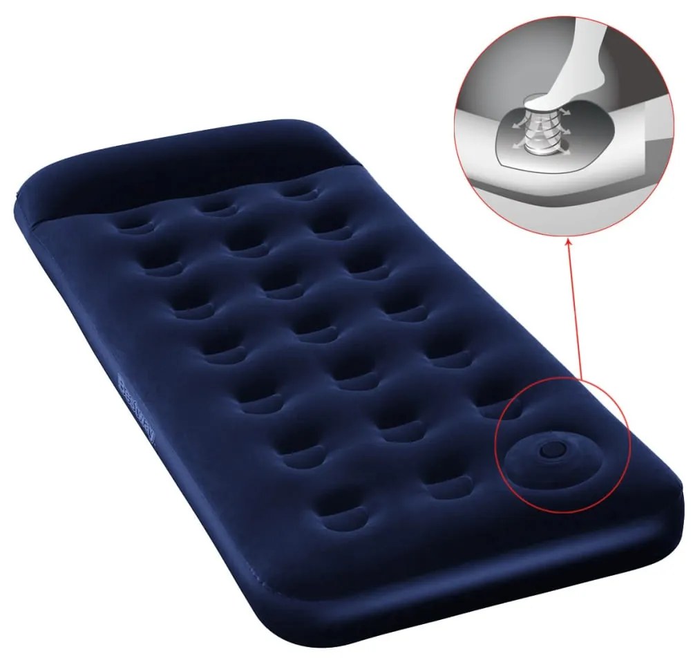 Bestway Colchão insuflável c/ bomba de pé embutida 185 x 76 x 28 cm