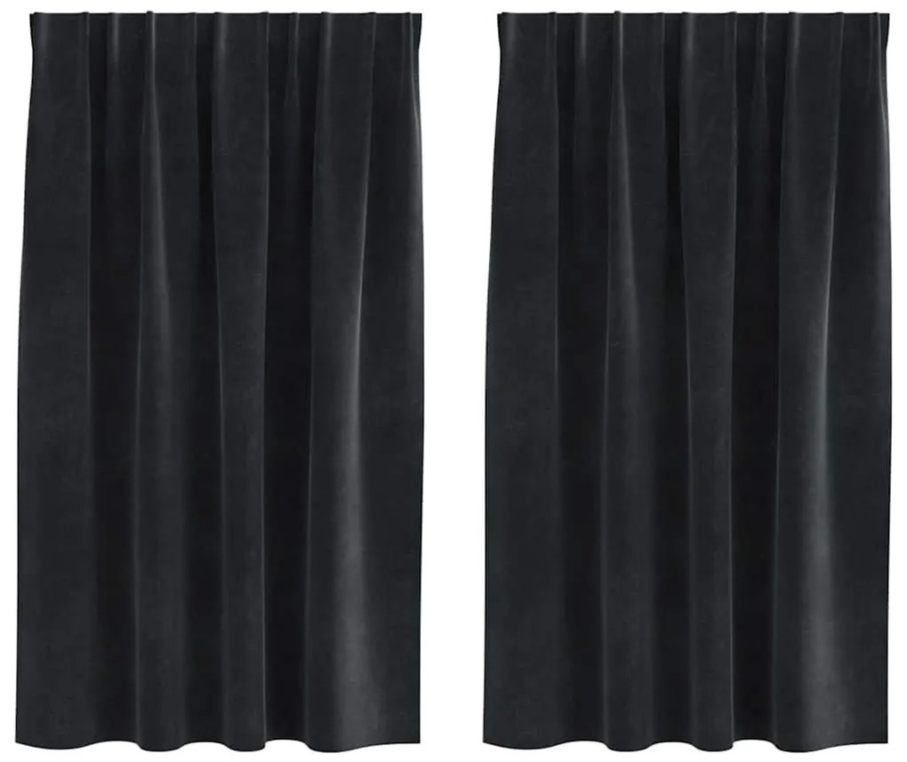 Cortinas Blackout vidaXL com fita superior 2 pcs Veludo Preto