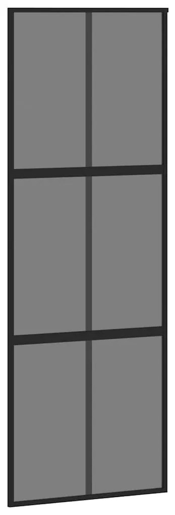 Porta deslizante ferragens 76x205cm vidro temperado/alumínio