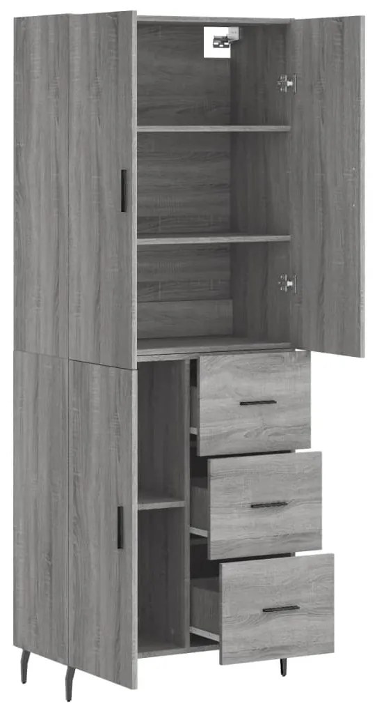 Armário alto 69,5x34x180 cm derivados de madeira sonoma cinza