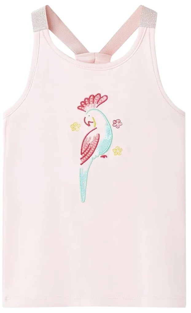 T-shirt de alças para criança rosa suave 116
