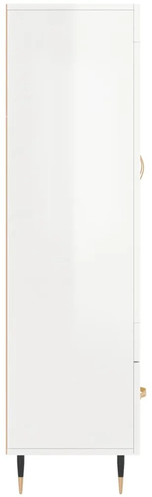 Aparador alto 69,5x31x115 cm derivados madeira branco brilhante