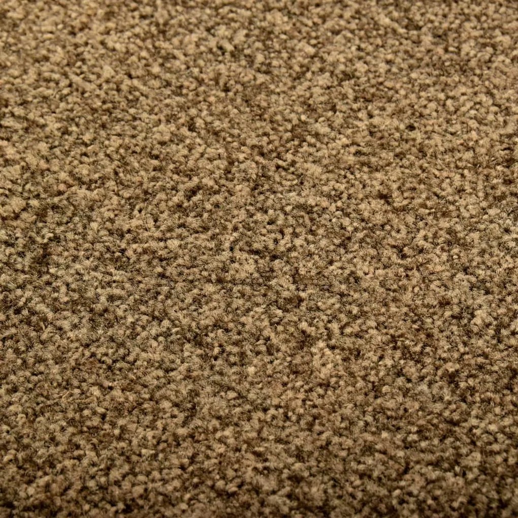 Tapete de porta lavável 60x180 cm castanho