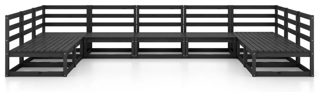 9 pcs conjunto lounge de jardim pinho maciço