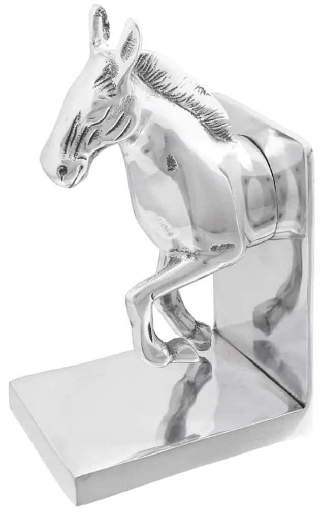 vidaXL Aparadores de livros 2 pcs Prateado 11 x 14 x 25 cm Alumínio