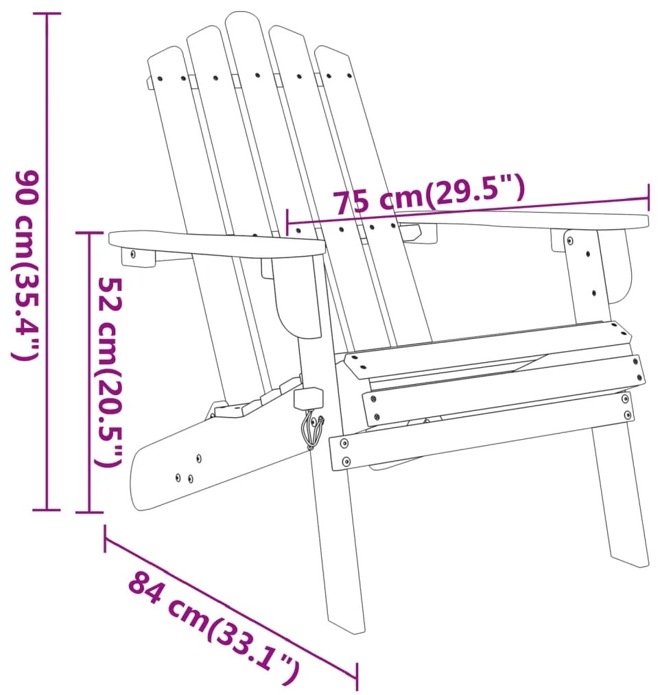 3 pcs conjunto lounge de jardim Adirondack acácia maciça