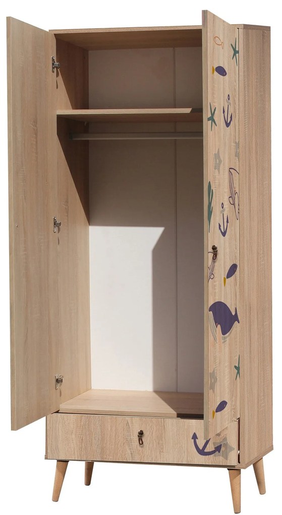 Roupeiro City – Multicolor – 80x190x45 cm