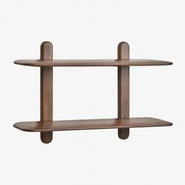 Estante De Parede Em Madeira Veleta ↔︎ 80 Cm & 2 Prateleirass & Castanho-acácia Escuro - Sklum