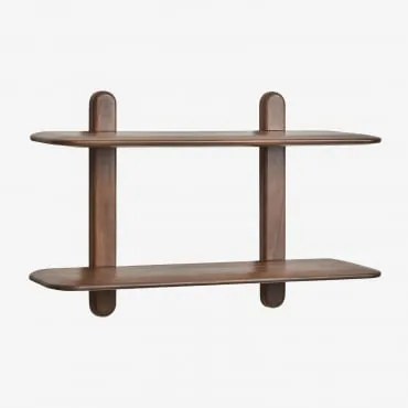 Estante De Parede Em Madeira Veleta Castanho-acácia Escuro & ↔︎ 80 Cm & 2 Prateleirass - Sklum