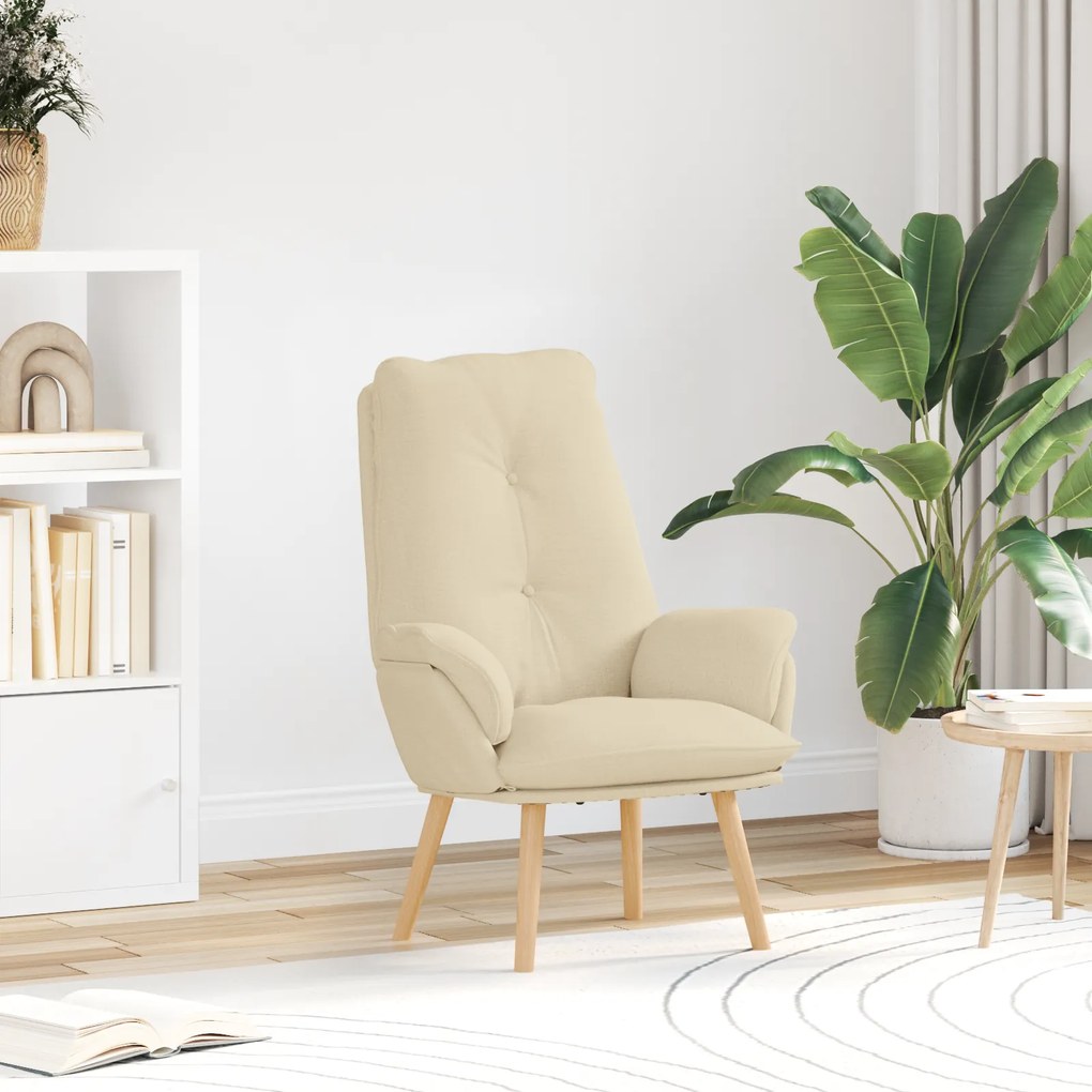 Poltrona Relaxante em Tecido Creme