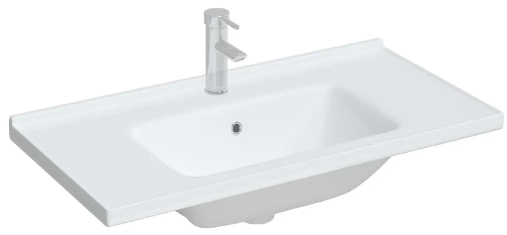 Lavatório casa de banho retangular 91,5x48x19,5 cerâmica branco