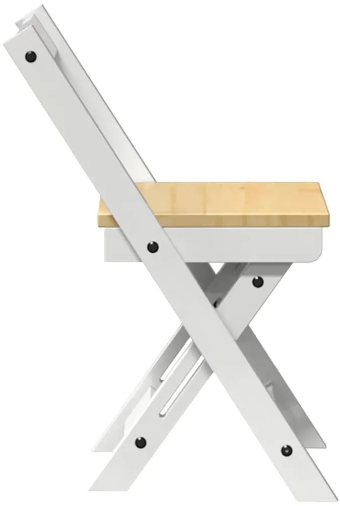 Cadeiras de jantar dobráveis 4 pcs Corona pinho maciço branco