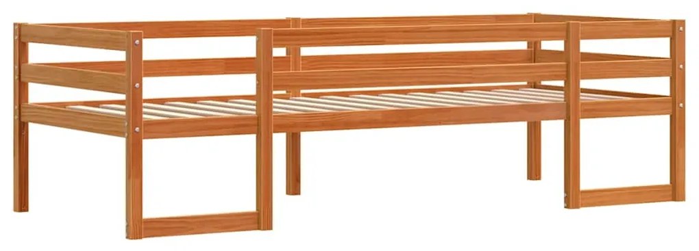 Estrutura de cama infantil 75x190 cm pinho maciço castanho-mel