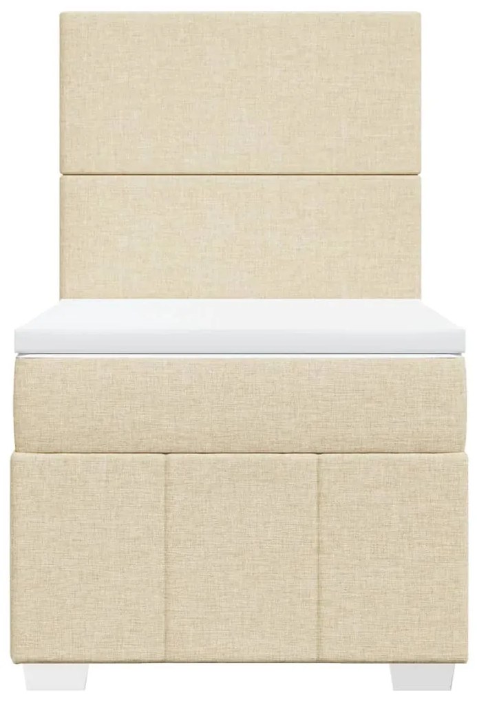 Cama com molas/colchão 90x190 cm tecido cor creme