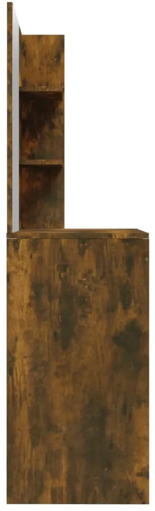 Toucador com espelho 74,5x40x141 cm cor carvalho fumado