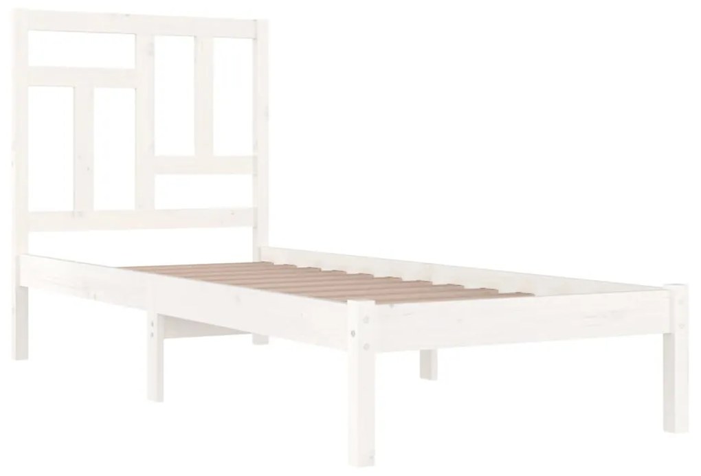 Estrutura cama solteiro 90x190 cm pinho maciço branco