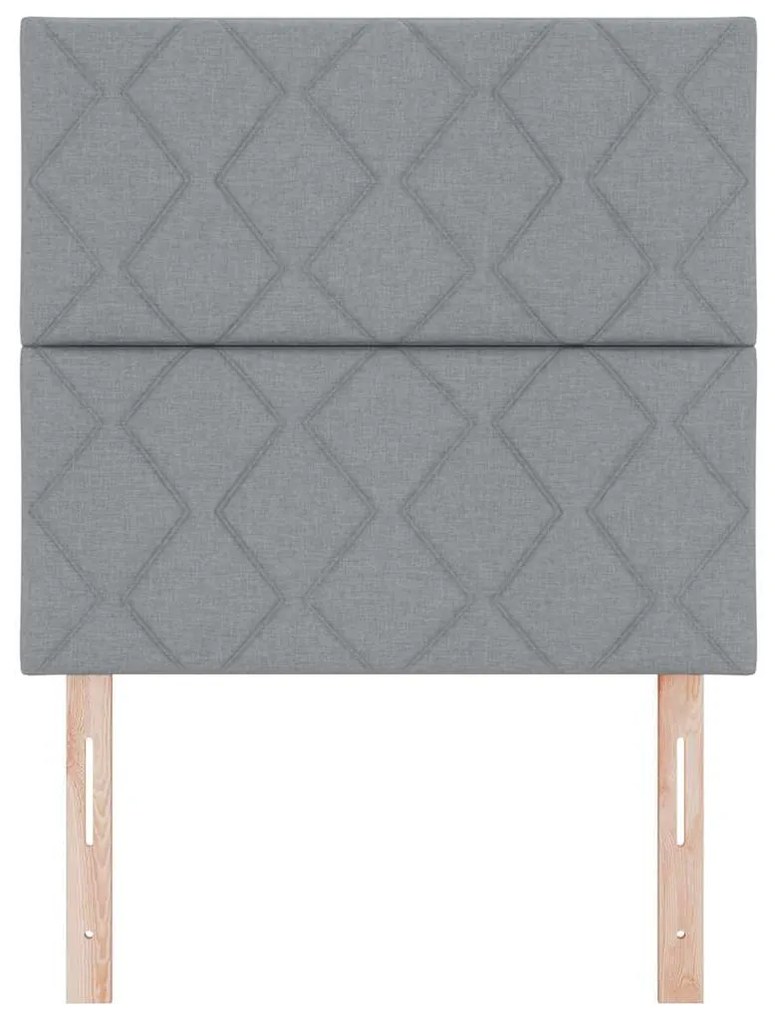 Cabeceira LED vidaXL Design de Blocos de Diamante Cinza Claro 100 cm T