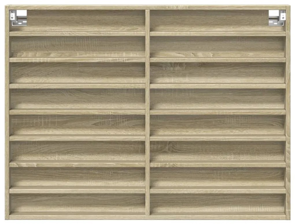 Armário vitrine 100x8,5x75 cm derivados madeira carvalho sonoma