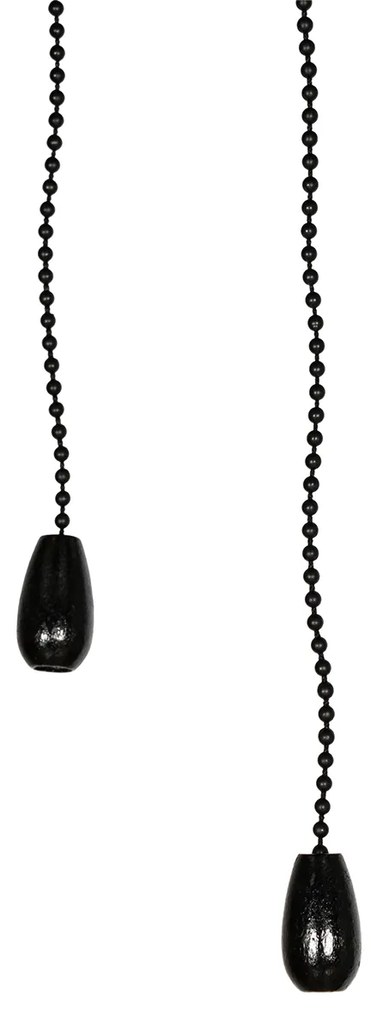 Ventilador de teto preto com impressão de madeira 107,5cm 3-luzes com interruptor de tração - Mistral Vidro