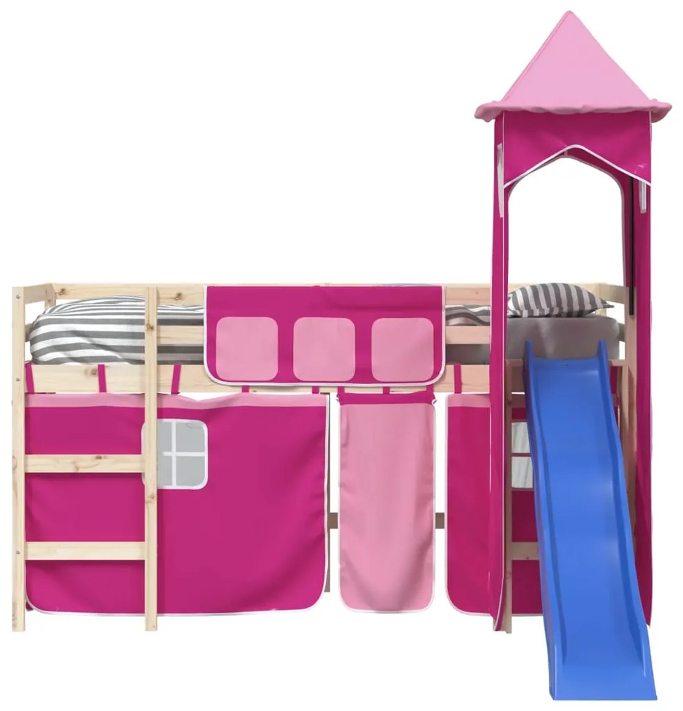 Cortinas para cama elevada com torre poliéster rosa