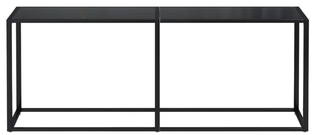 Mesa consola 200x35x75,5 cm vidro temperado preto