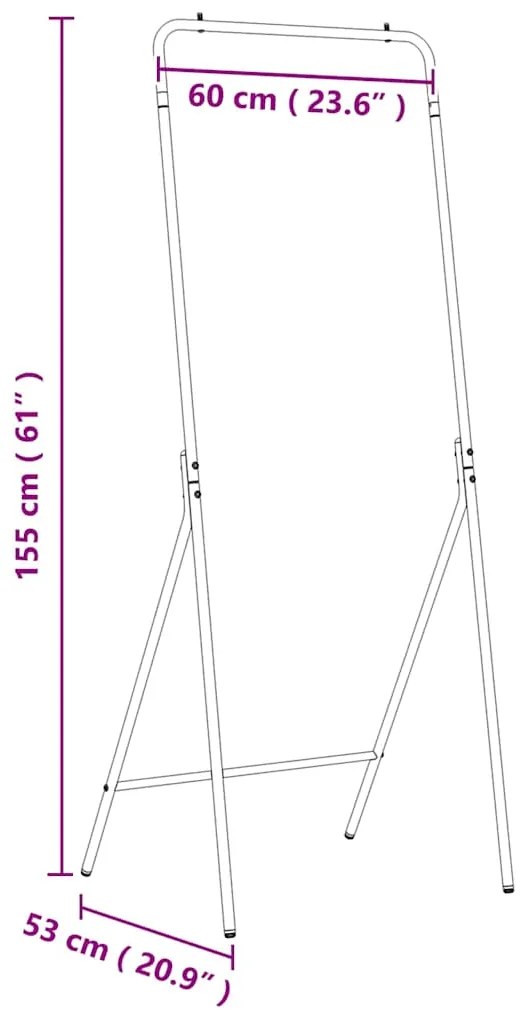 Suporte de Roupa Preto Metal Padrão Colapsável Suporte de Roupa