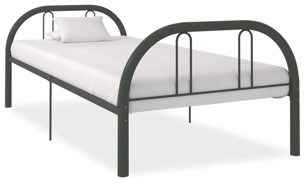 vidaXL Estrutura de cama 90x200 cm metal cinzento