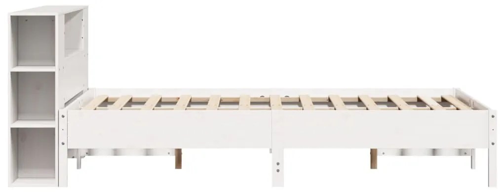 Cama com estante sem colchão 160x200 cm pinho maciço branco