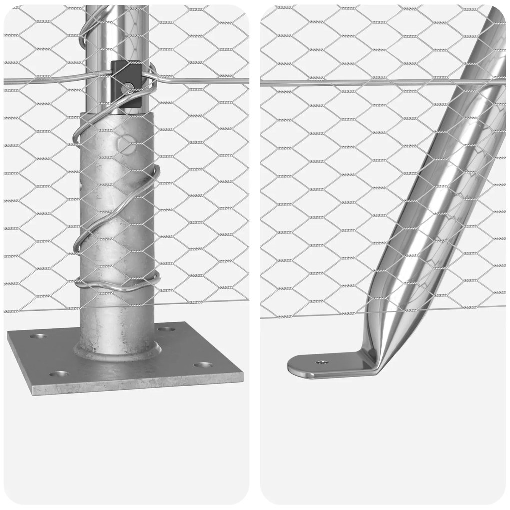 Cerca Hexagonal vidaXL 0.8x100 m Aço Galvanizado, Postes de Cerca vida