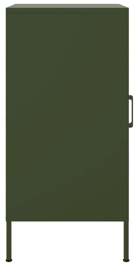Aparadores 2 pcs 36x39x79 cm aço verde-azeitona