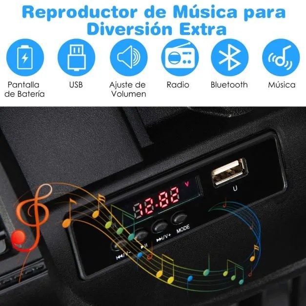 Carro elétrico para crianças 12V com velocidade ajustável com controlo remoto cinzento