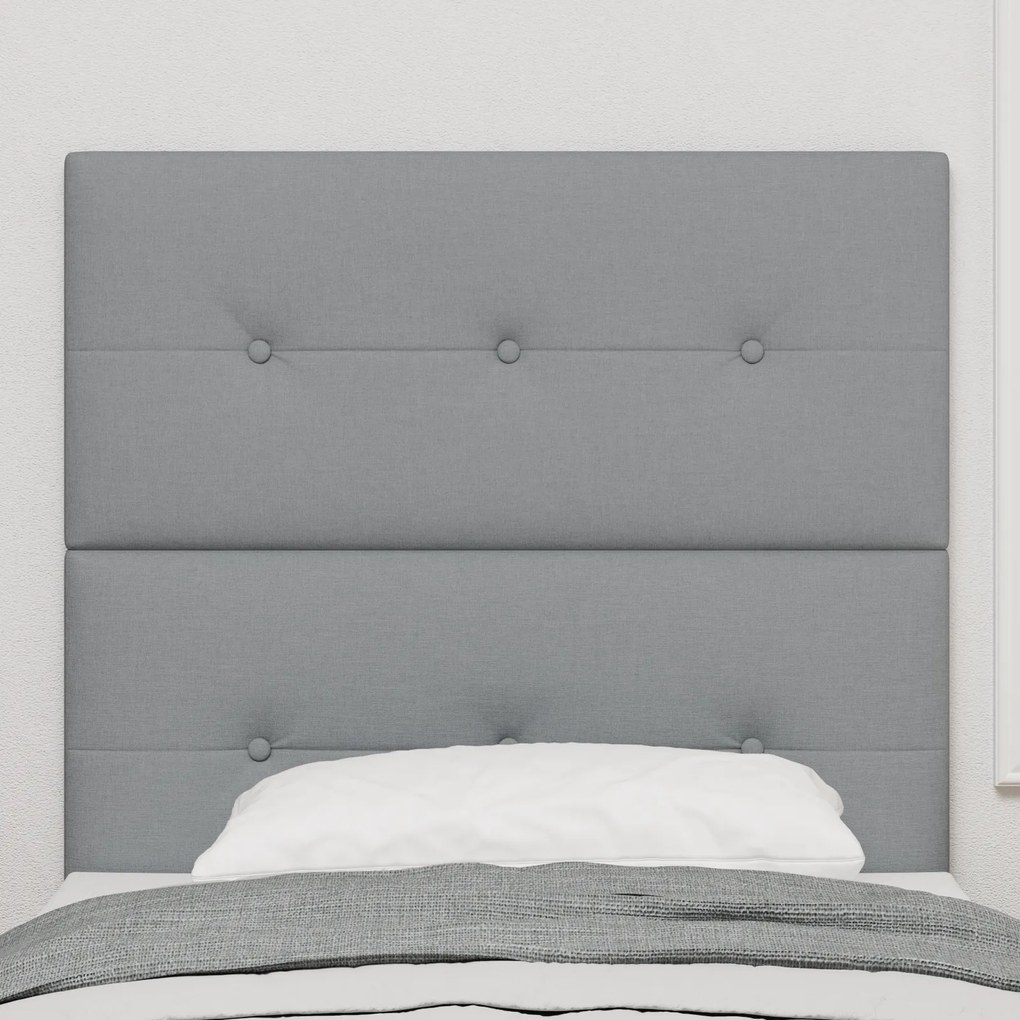Cabeceira Estofada Tufted Cinza Claro 80 cm