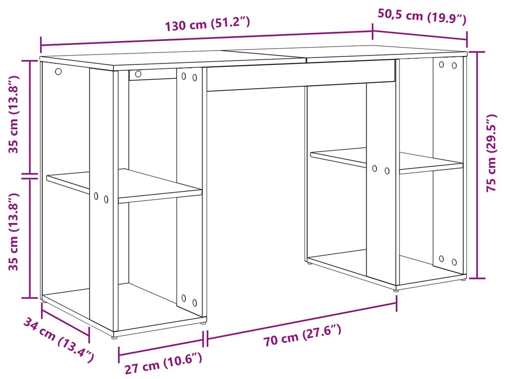 Secretária de Escrita em Carvalho Artesanal Carvalho artesanal